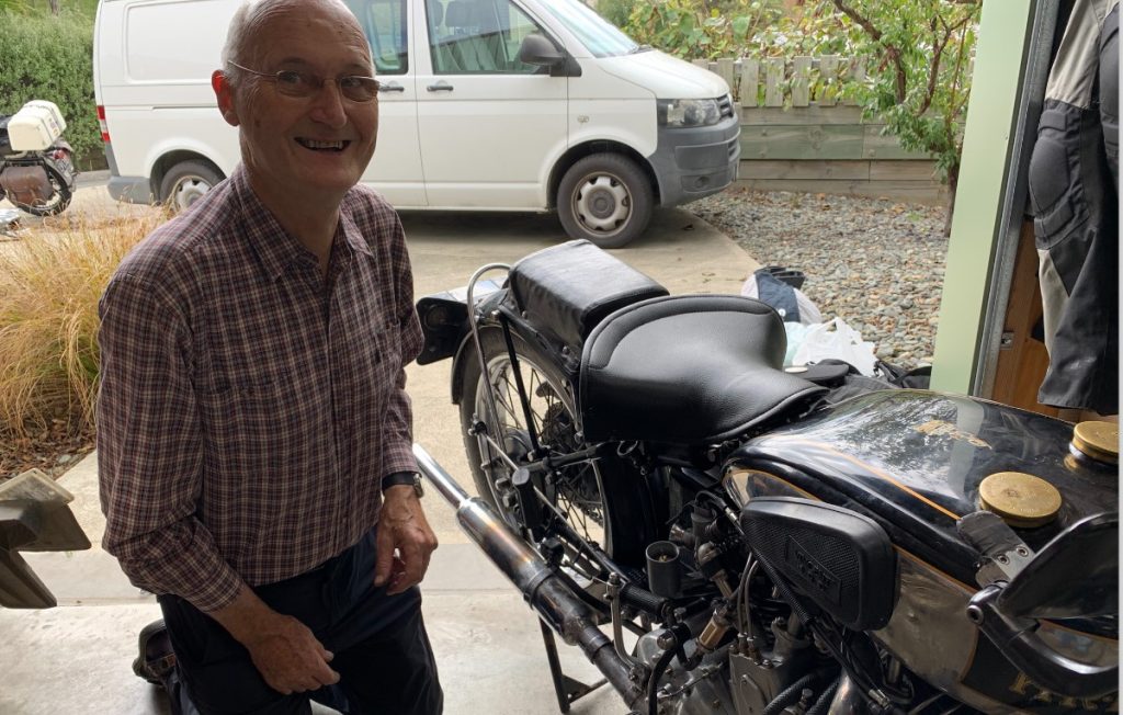 Harvey's Made it to the Bottom on his 1930's HRD Vincent