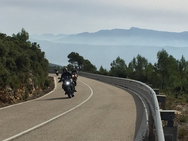 Motorcycle riders on a Spanish road